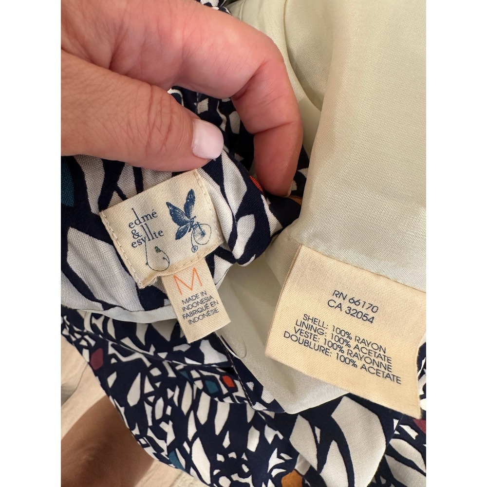 Edme & Esyllte Anthropologie Navy Chroma Mosaic Halter Mini Dress Twisted Back M - Picture 7 of 9